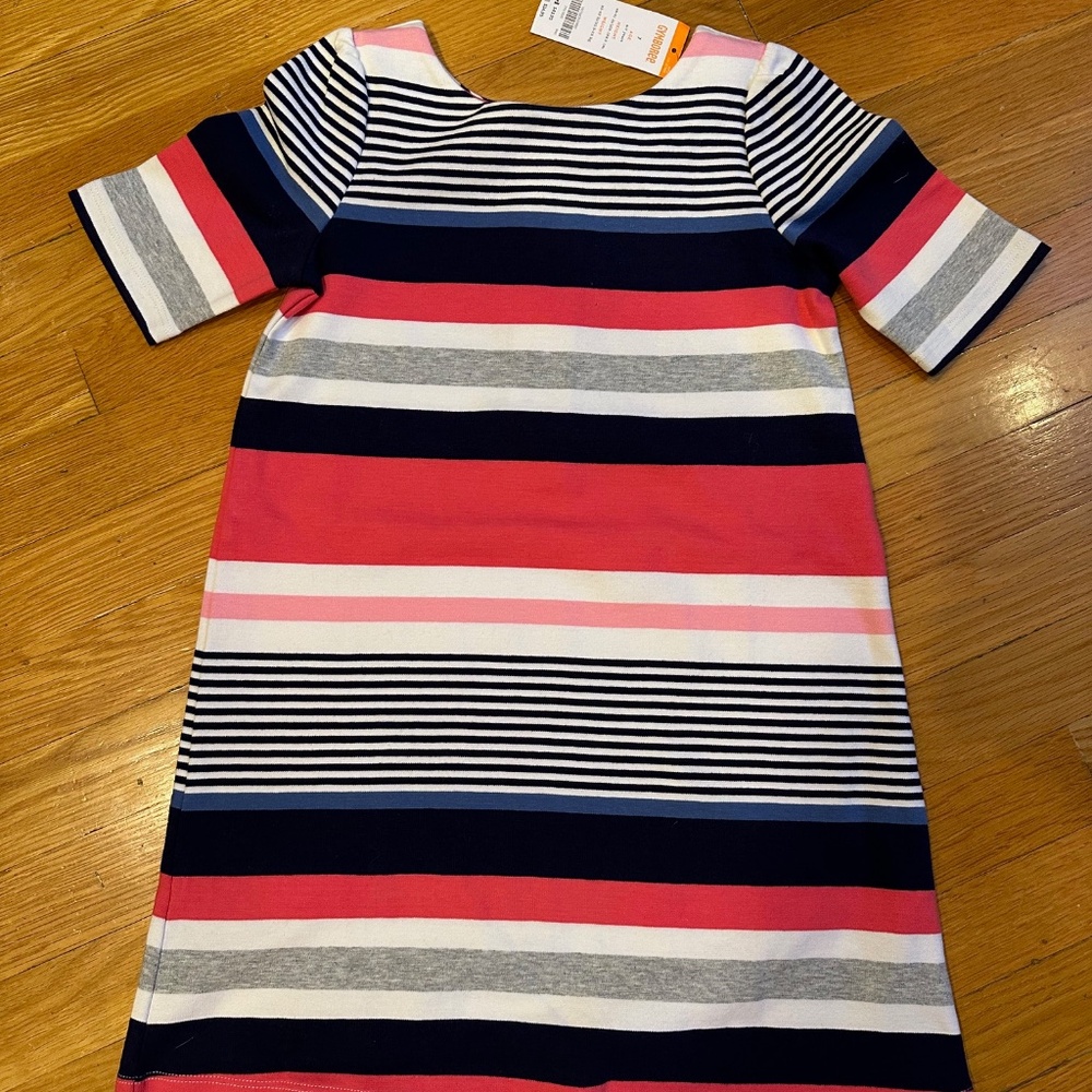 NWT Gymboree Cozy Cotton Striped T-Shirt Dress Girls Size 7